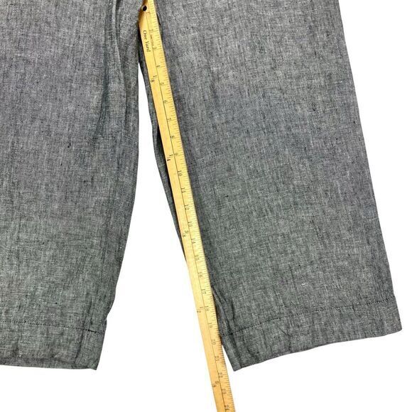 J. Jill Linen Pants Womens Large Petite Gray Wide Leg Elastic Waistband Relaxed - Picture 12 of 15